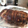 full boneless turkey rolled with lamb sausage filling. Tied and smoked